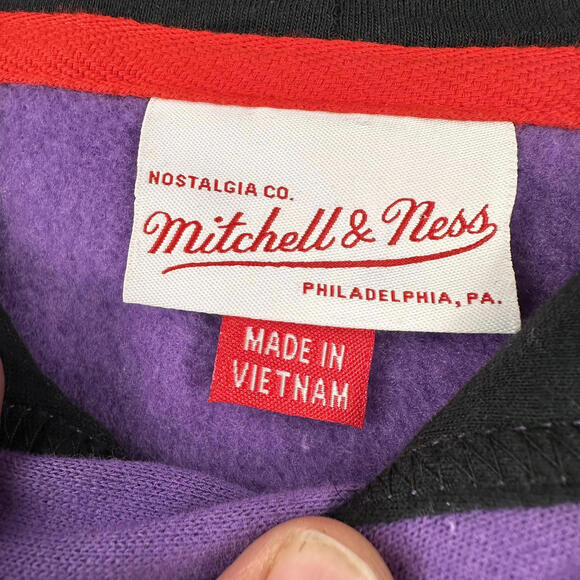 Toronto Raptors Hoodie Men 3XL Purple Sleeve Retro Stitched Mitchell Ness Retro - Picture 4 of 9